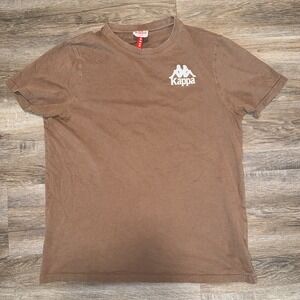Kappa Brown Cotton Crew Neck Short Sleeve Shirt Mens Large Official Apparel